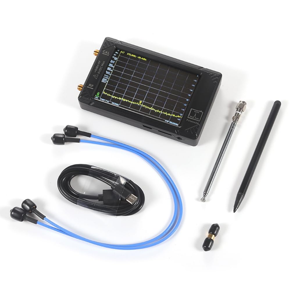 Analizador de Espectro Portátil de 100 KHz A 5,3 GHz, Pantalla ULTRA de 4 Pulgadas, Generador de Señales RF 2 en 1 con Tarjeta de 32 GB