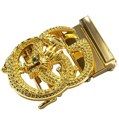 Barry.Wang Mens Formal Belt Fashion Buckle Genuine Leather Ratchet Automatic Belt Luxury Gift - Image 3