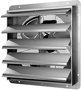 iPower 20.6 X 20.8 Inch Shutter Exhaust Fan Aluminum, High Speed 1190 RPM, 3368 CFM, 1-Pack, Silver