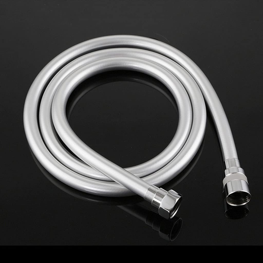 Tubo Flessibile Doccia Extra Lungo, Tubo Flessibile Doccia Liscio in PVC Argento Alta Pressione 1 Pezzi, for Tubi Flessibili for Soffione Doccia Palmare G1/2 Interfaccia Universale(200cm)