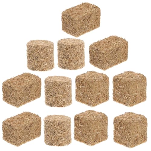 Yardwe 12 Stück Mini Heuballen, 2 cm, Mini-Heuhaufen Dekoration Für...