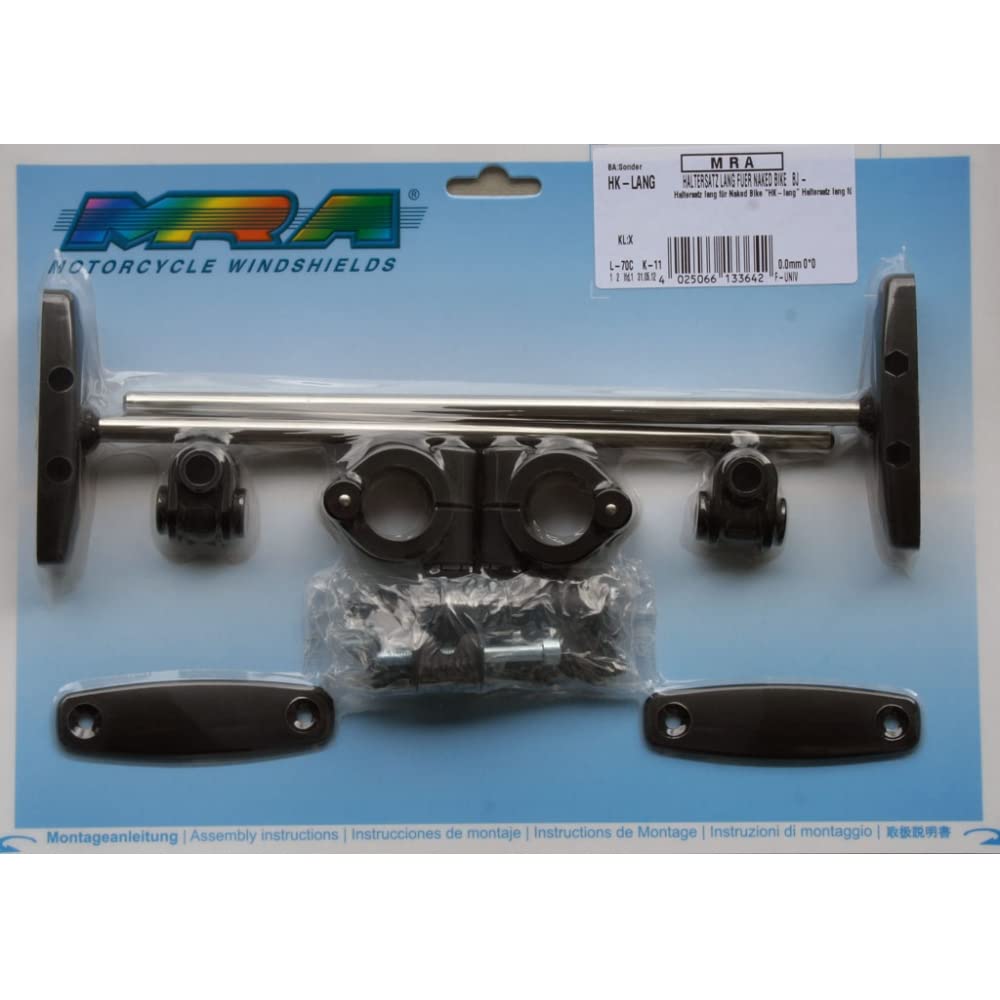 MRA HKSL zestaw do montażu przedniej szyby motocyklowej, 260 mm, dla 22-25,4 mm, unisex, wielofunkcyjny, całoroczny
