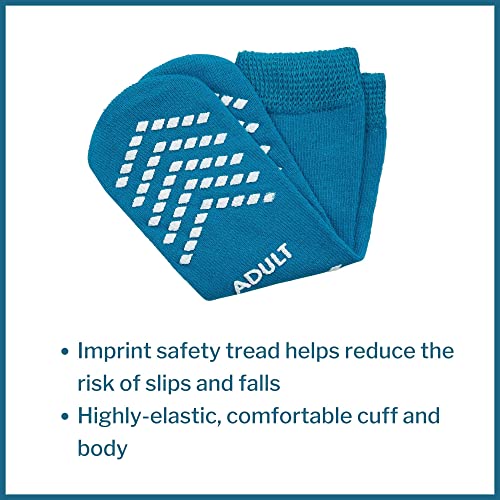 Mckesson Slipper Socks, Non-Slip Grip Socks, Teal, Adult Shoe 5 To 7, Large, 48 Pairs #TOP1