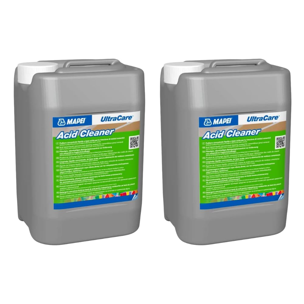 MAPEI UltraCare Acid Cleaner, Detergente Concentrato per Superfici, Rimuove calcare, ruggine ed efflorescenze, 5 Litri (2)