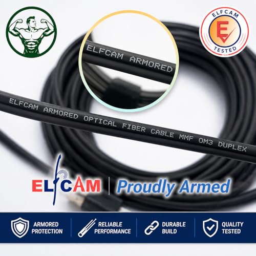 Câble fibre optique OM3 multimode duplex 50/125um blindé extérieur 40M LC