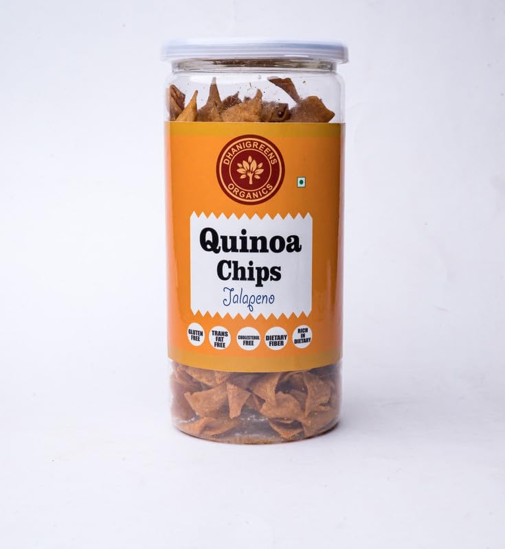 Dhanigreens Organics Crunchy Quinoa Chips Jalapeno Flavour Healthy & Crispy Snacks 150g (Pack of 1)| Gluten Free, Cholesterol Free, Dietary Fiber, Transfat Free | Rich in Nutrients | Protein Snack 2