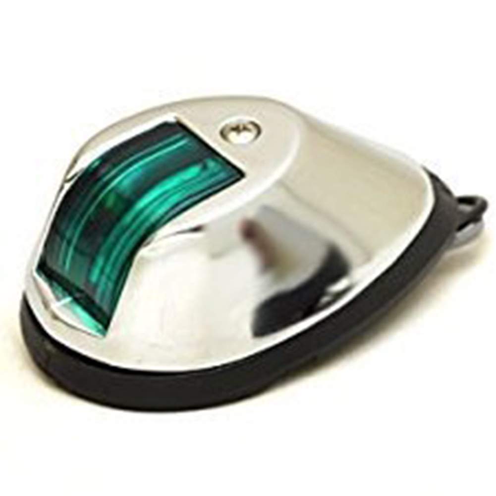GZYF 12V GREEN side marker light Marine Boat Navigation Vertical Mount Side Lights Chrome Plated Housing
