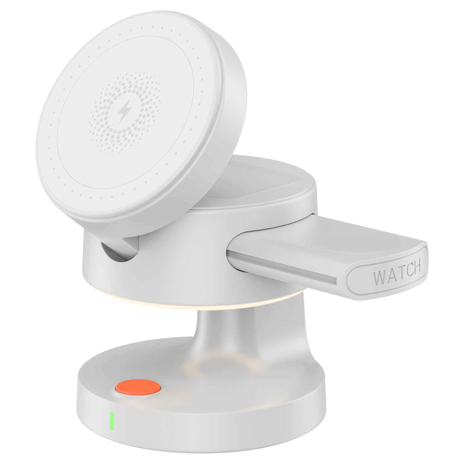 Station de charge pliable avec veilleuse et support portable pour téléphones, montres, écouteurs, support de téléphone