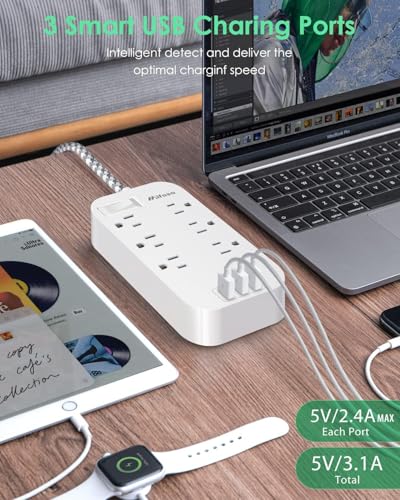 Image of mifaso 65W USB-C Charger, Black, Fast Charging Power Adapter with 3 Ports, EU Plug, Wall Charger for Smartphones, Laptops, Tablets (MFS38B) (Blue-White)