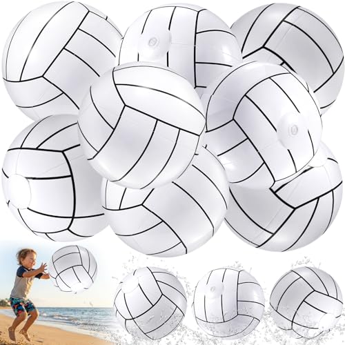Sosation 8 Pcs Inflatable Sports Balls 16 Inch Inflatable Beach Ball Blow up Sports Party Decorations Swimming Pool Summer Pool Toys for Indoor Outdoor Beach (Volleyball)