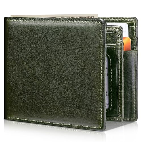 Image of Artpaxy Mens Wallet Bifold Genuine Leather RFID Blocking Wallet for Men with 1 ID Windows 13 Card Holders 2 cash pockets 1 Gift Box