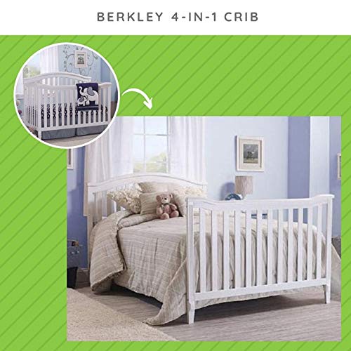 Image of Full-Size Conversion Kit Bed Rails for Sorelle Convertible Cribs - Solid Wood Rail - Toddler and Adult Bed Rail for Full-Size Beds - Essential Nursery & Baby Furniture (Model #221, White)