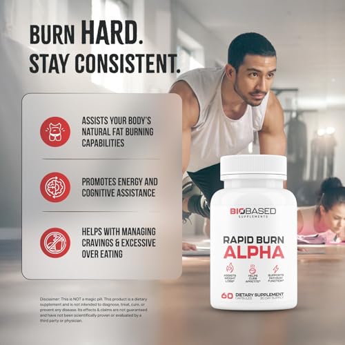 Rapid Burn Alpha - Fat Burner for Men - Supports Healthy Pathways Associated with GLP-1 Activity - Supports Appetite Control, Energy Booster, Helps Increase Metabolism & Fat Loss - 60 Unisex Capsules - Image 4