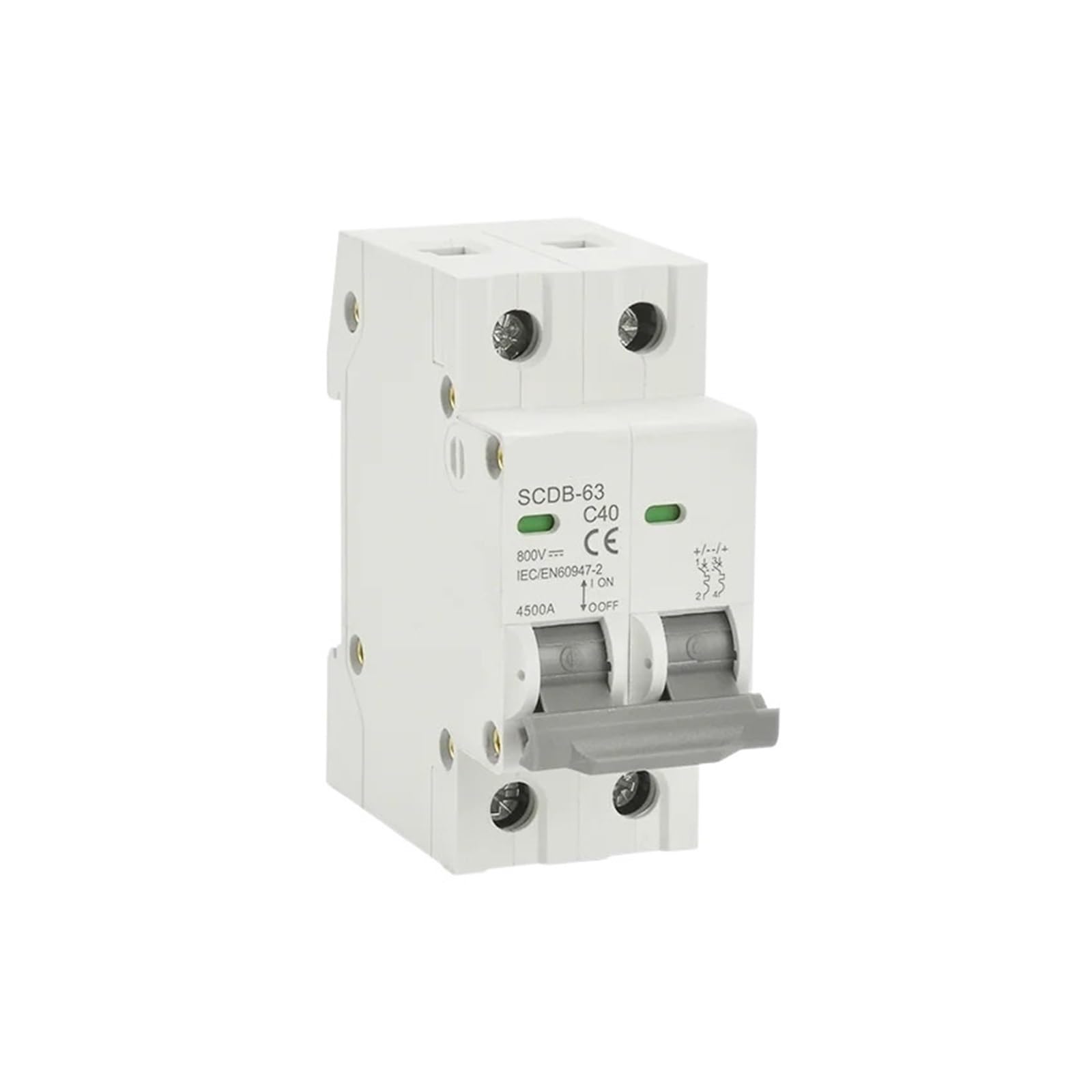 Mini disjoncteur photovoltaïque 550V 2P NISZA interrupteur de sécurité DC