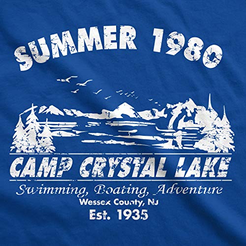Mens Summer 1980 Men Funny T Shirt Graphic Camping Vintage Cool 80S Novelty Tees Crazy Dog Novelty Mens T-Shirts For Halloween Season With Movie Sayings For Campers Soft Comfort Heather Royal L #TOP1