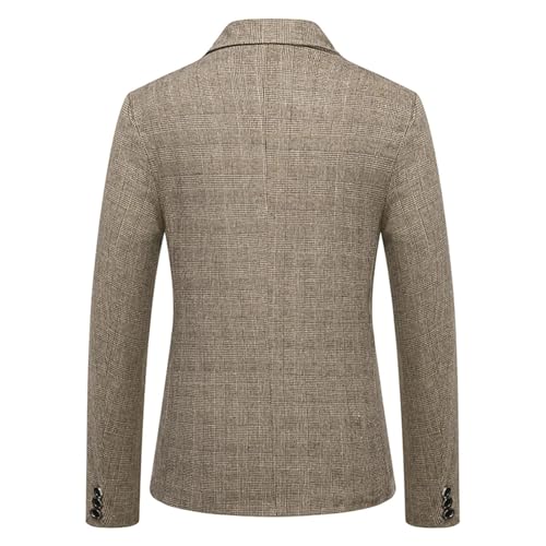 Mens Vintage Casual Blazer One Button Slim Fit Long Sleeve Notched Lapel Suit Jacket for Wedding Prom Dinner Party3