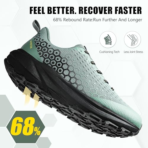 Image of Men's Wide Trail Running Shoes Comfortable Cushioned Hiking Walking Shoes with Arch Support Stability Non Slip Workout Cross Training Sneakers