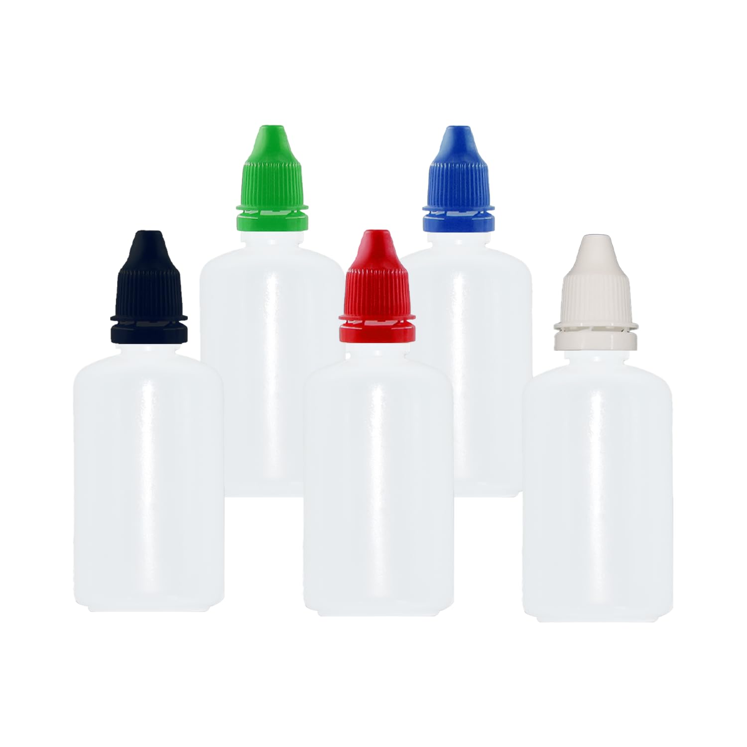 Plastikowe butelki z zakraplaczem, 50 ml, puste, wyciskane butelki z kroplomierzem z czerwoną nakrętką, 4 sztuki, idealne do olejów, transferu płynów i projektów DIY