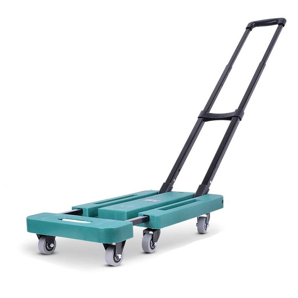 Carts,Trolley Luggage Cart,Small Cart Pull Truck Fold Portable Trolley Household Small Trolley Mini Trailer/Green/A, Green,