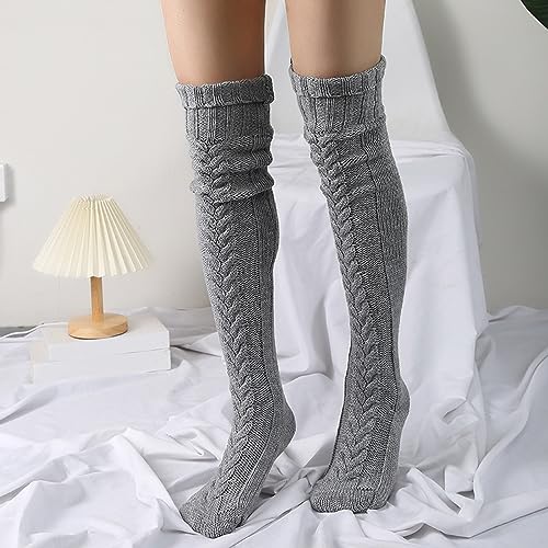 Cozy Winter Stockings Warm Leg Covers Thick Woolen Knee Socks Soft Stretch Fashionable Home Leg Warmers2