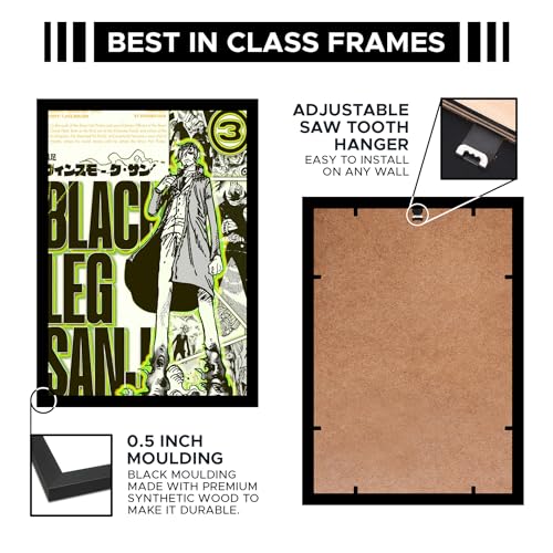Image of CodersParadise Wood One Anime Vintage Wall Poster Frames - Pack Of 6 | 8 X 12Cm (A4 Size) | Aesthetic Artwork Framed Posters
