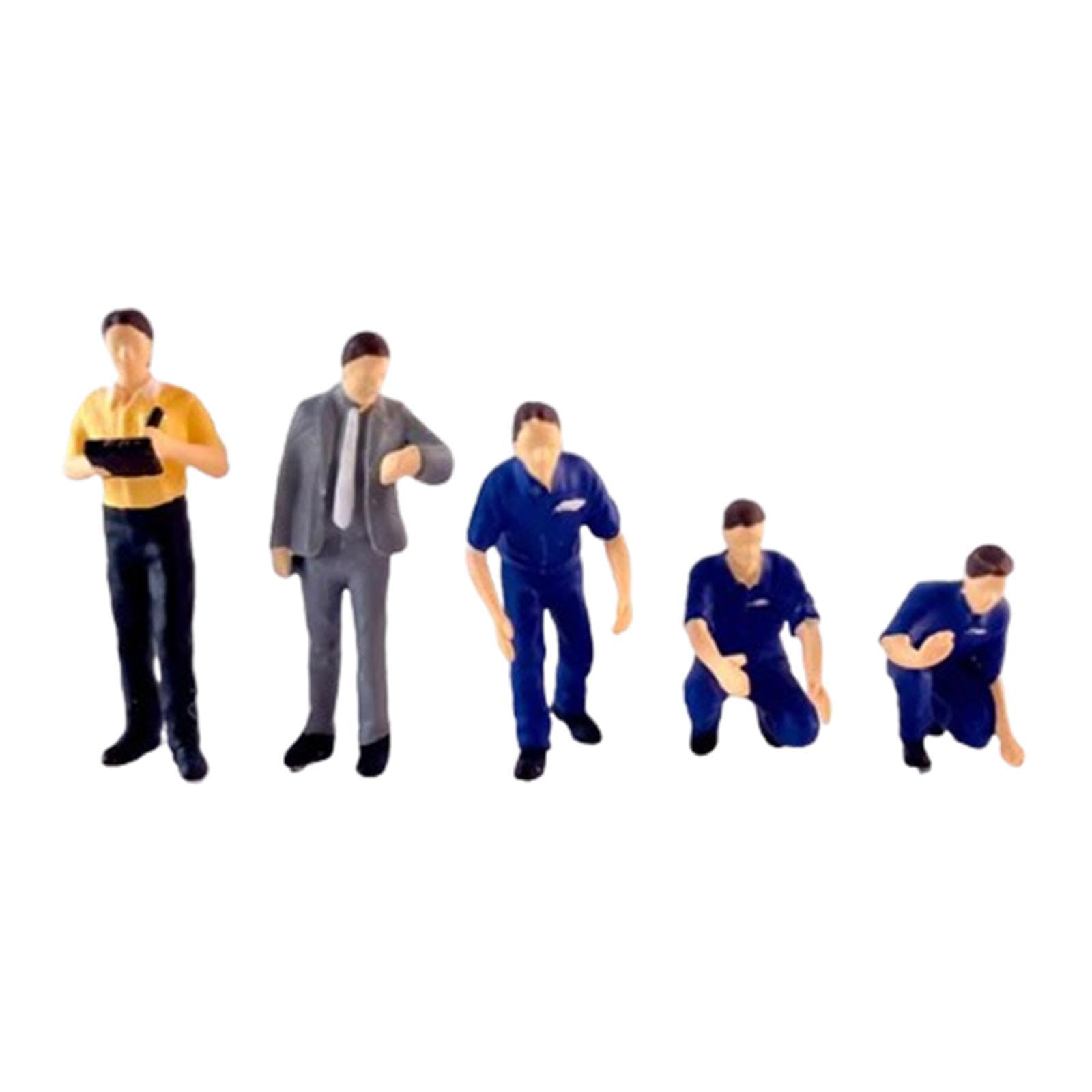 Yiju 5X 1/64 Scale Diorama Figures Miniature Layout Painted Street People Model for DIY Projects Model Trains Desktop Ornament, Style B