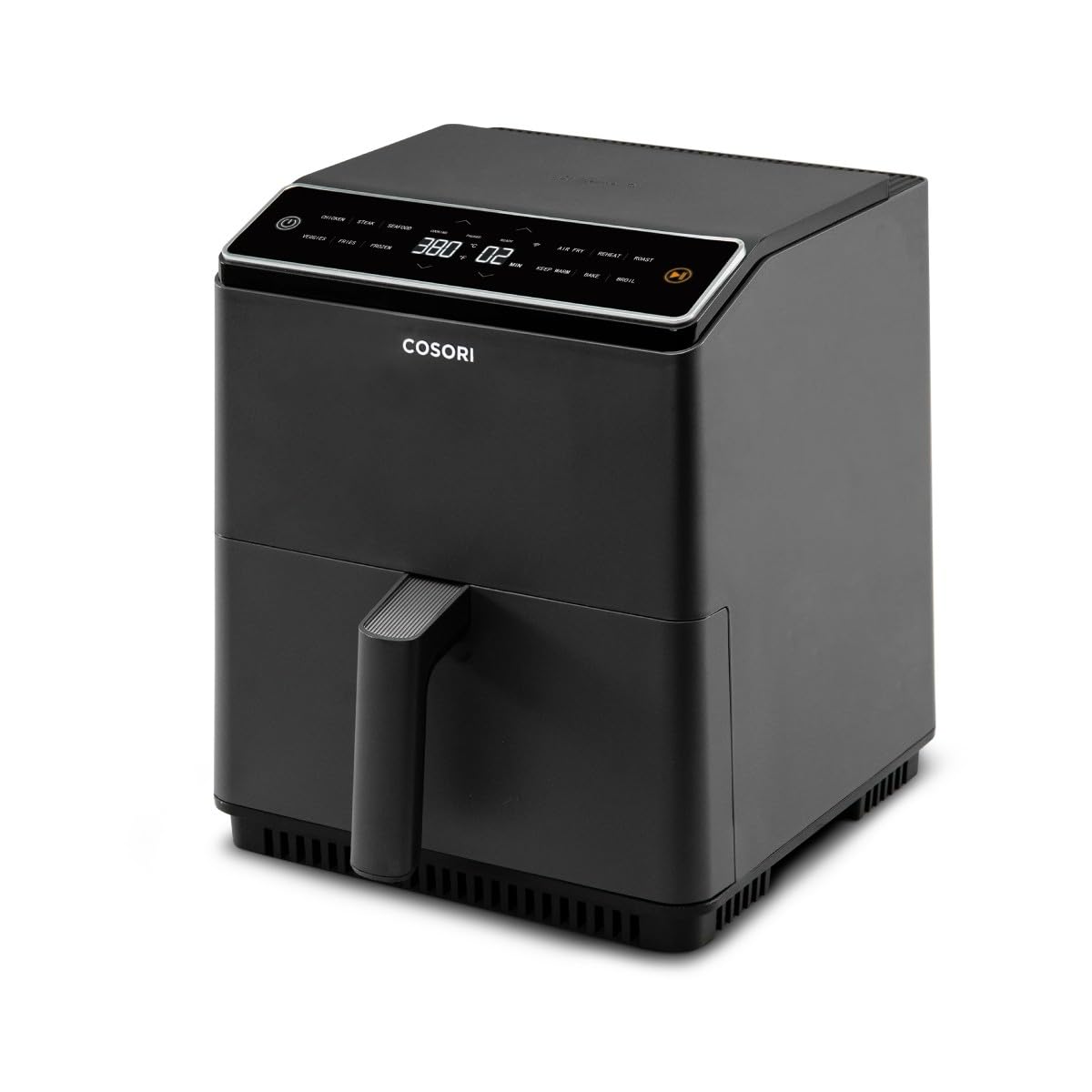 Cosori Dual Blaze CAF-P585S Luftfritteuse, Air Fryer, WLAN, 6,4 l, 11-in-1, Fritteuse ohne Öl, über 90 Rezepte in der App erstellt von Chef auf Spanisch, Dunkelgrau, mit doppelter Widerstandsfähigkeit
