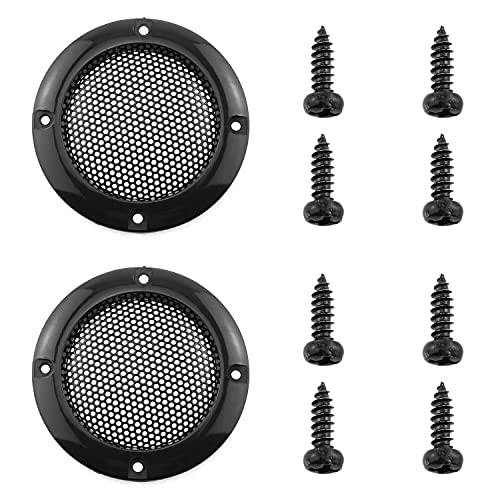 DGZZI 3inch Speaker Cover 2PCS Black Metal Mesh Grille Woofer Decorative Circle Protections Tweeter Speaker Grill Guard Protector Car Speaker Covers with Screws 3Inch