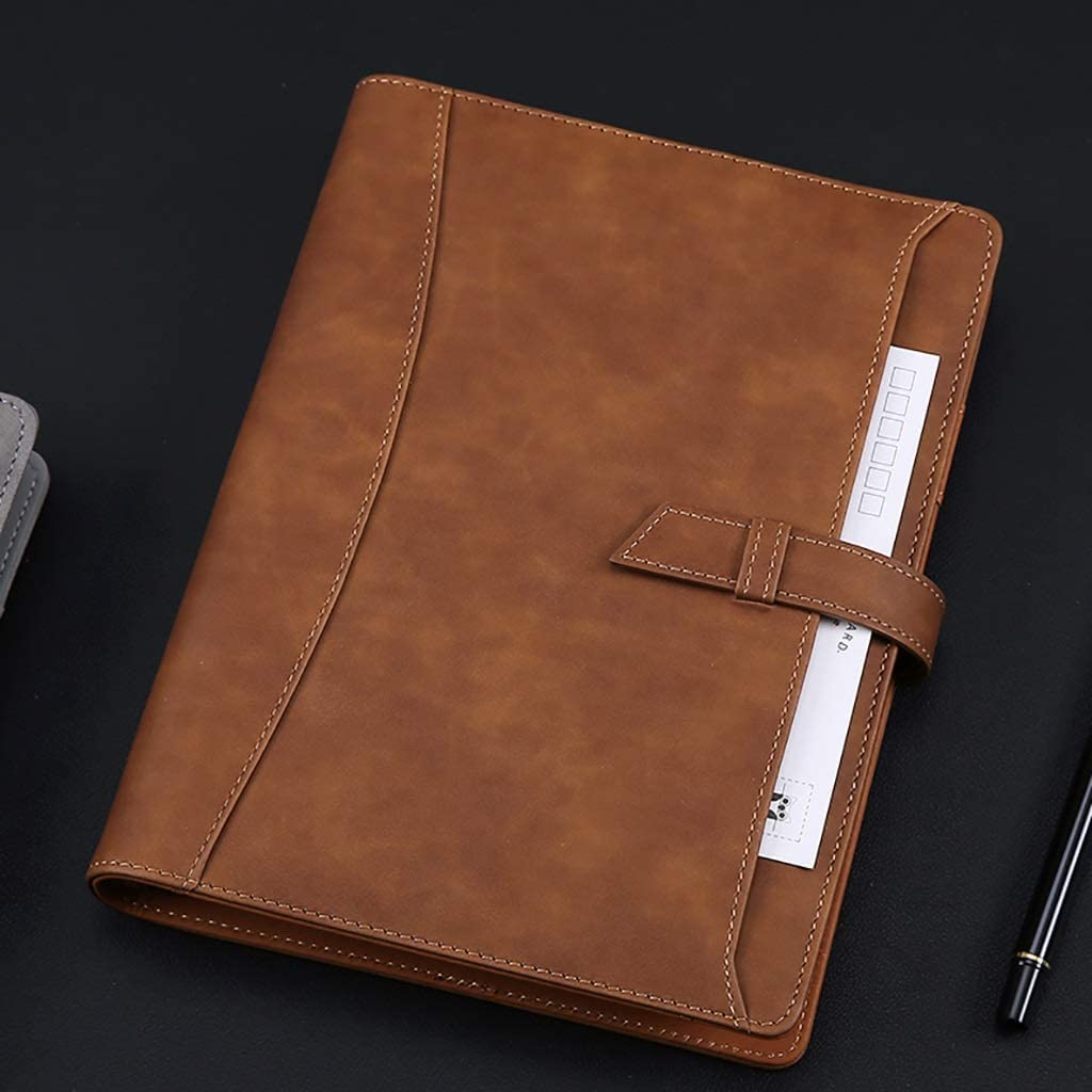 BmxauZ Quaderno con raccoglitore portatile in pelle PU A5 - Diario con copertina rigida squisito con carta sostituibile, ideale per gli studenti, dotato di chiusura elastica per comodità in movimento
