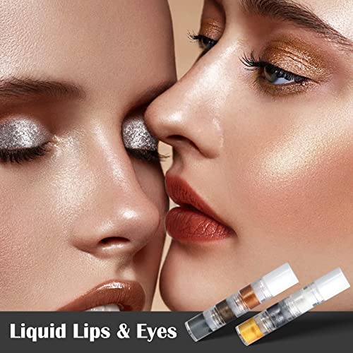 Dageda Glitter Eyeshadow Set, 6 Colors Liquid Smooth Eyeshadow Metallic, 3 In 1 Waterproof Long-Lasting Eye Shadow Shimmer Sparkle, Glossy Quick-Drying Liquid Glitter Lips And Eye Makeup #TOP1