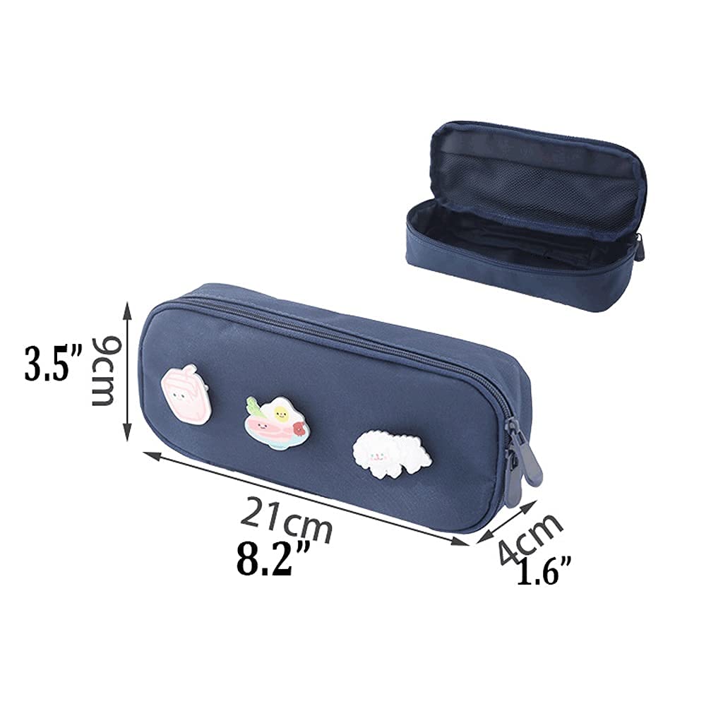 Caja de lápices Multilapa Lápiz Caja de lápices de Gran Capacidad Papelería Bolsa de Almacenamiento Oxford Paño Tenedor de Pluma Doble Cremalleras Lápiz Pouch-3 Colores Pen Bolsa Bolsa
