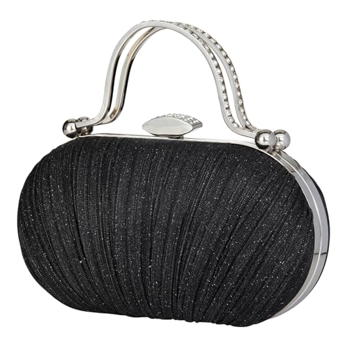 Image of Simcat Women Gold Clutch Purses Glitter Evening Handbag Pleated Evening Bag for Lady Formal Bridal Wedding Prom