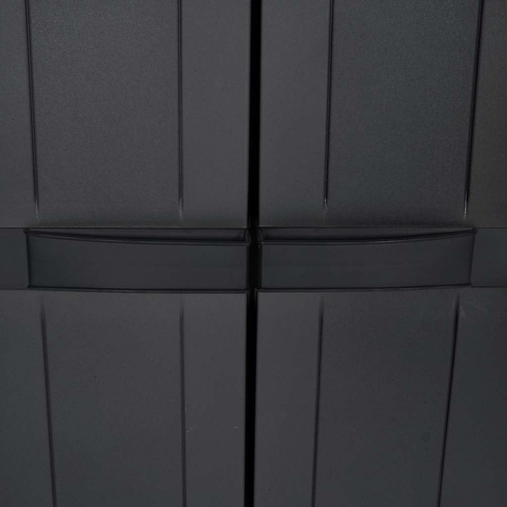 Armoire de Rangement Jardin, Armoire d'extérieur Haute noir 65x37x165 cm PP