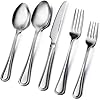 Sagler 20-Piece Flatware Set – heavy duty flatware sets – 18/10 Stainless Steel silverware sets – Set for 4