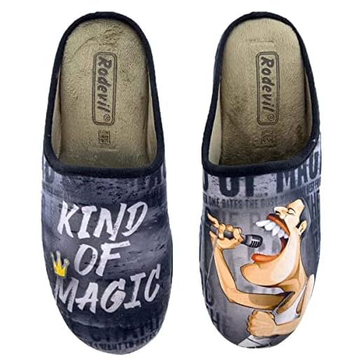 Rodevil Zapatillas Hombre casa Invierno Parodia Freddie Mercury - Fabricación Nacional 42