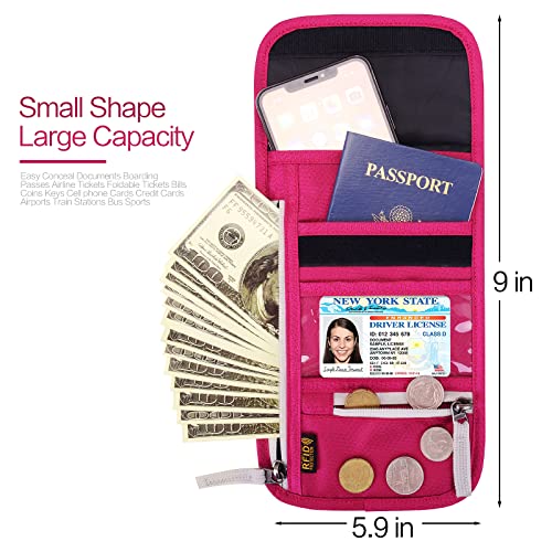 Image of Neck Wallet Lightweight RFID Blocking Waterproof Travel Pouch Passport Wallets for Women Men
