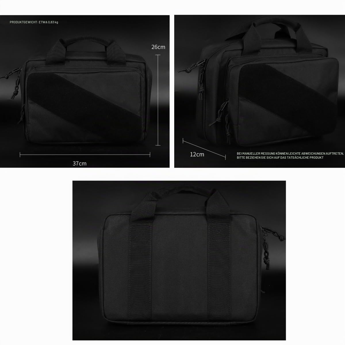 Peminkoo Tactical Expert Funktionstasche, abschließbares Pistolengehäuse, integrierter elastischer 9-mm-Befestigungsgurt, multifunktionale Anti-Diebstahl-Handtasche mit großer Kapazität