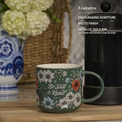 Image of Christian Art Gifts Be Still and Know Ceramic Coffee Mug for Women