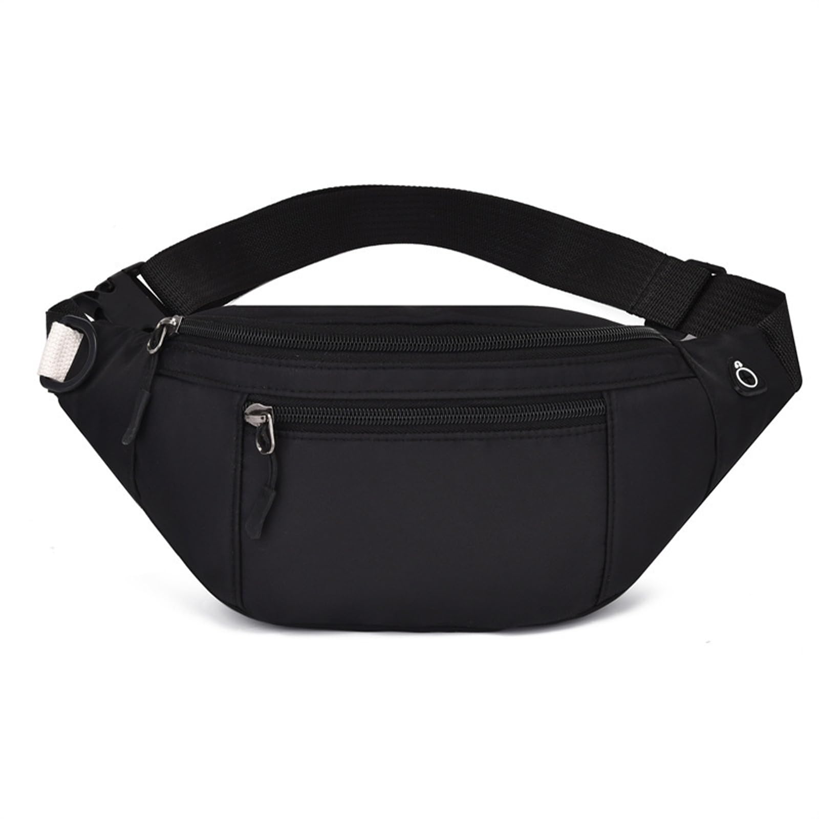 Sac Banane Noir Imperméable à Bandoulière Ajustable, pour Voyage Shopping et Quotidien
