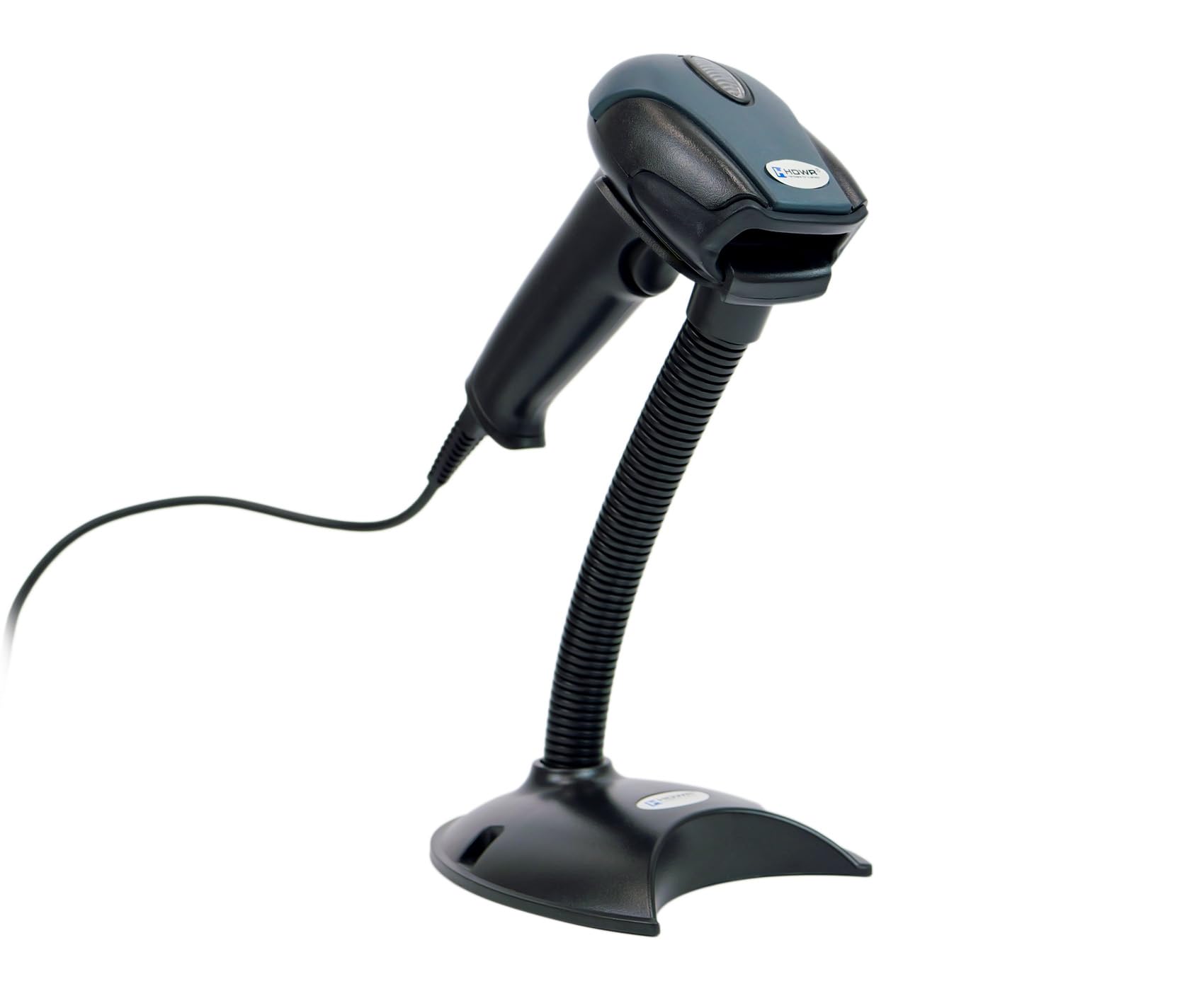 Automatisches Barcode-Lesegerät HD29A HDWR mit RS232 Kabel | Barcodescanner zum Lesen von Strichcode mit verstellbarem Standfuß | Schnelles Strichcode-Lesegerät| 1D Code