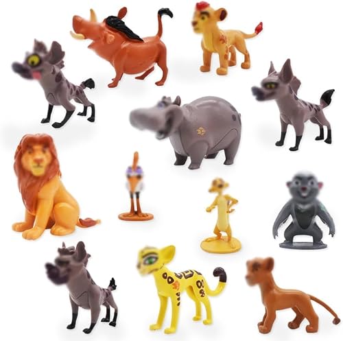 PLNVNVP Lot de 12 décorations de gâteau Lion, décorations de gâteau de dessin animé, ensemble de figurines Roi Lion, figurines de cupcake, décorations de gâteau d'anniversaire