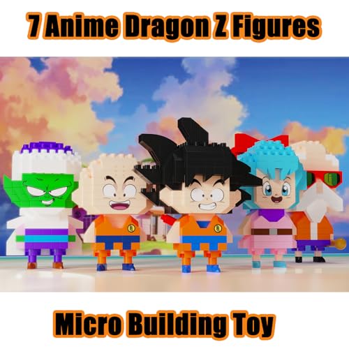 Image of 5 Dragon Figures Brick Mini Headz Building Toy, 2IN1 Sitting & Standing Model Cute Main Dinosaur Ball Z Characters Merch Figures Micro Blocks Set Ideal Gift for Fans, Adult, Teen 14+ (1025PCS)