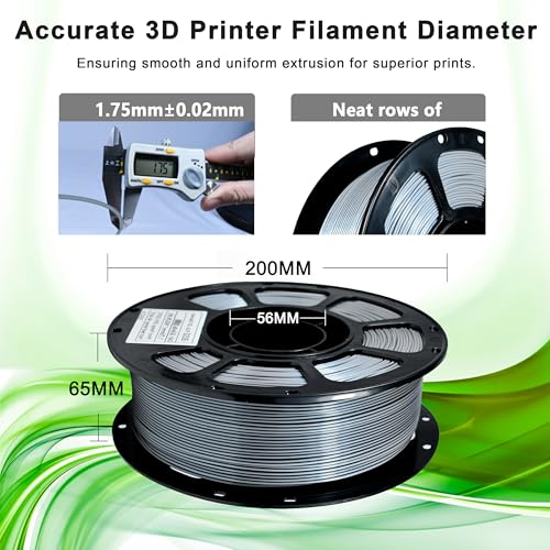 Image of iBOSS Silk PLA Plus Filament 1.75mm Dual Color Black Silver 1KG, Shiny 3D Printer Filament Dimensional Accuracy + /- 0.05mm, 1kg Spool(2.2lbs) Fits for Most FDM 3D Printers(Silk Black Silver)
