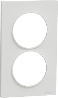 Schneider Electric - Odace Styl, placa blanca de 2 posiciones verticales de 57 mm - S520714
