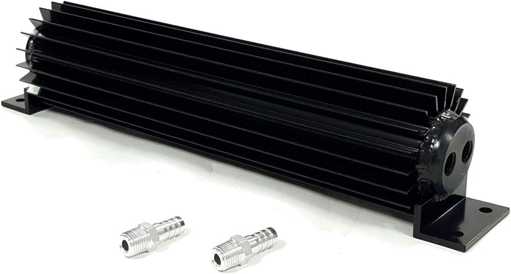 Ispeedytech Transmission Cooler 12" Inch Aluminium Dual Pass Transmission Fluid Oil Cooler Finned Fittings New