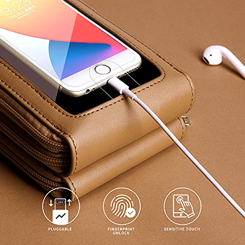 Image of Crossbody Cellphone Purse Women Touch Screen Bag RFID Blocking Wallet Handbag Shoulder Strap