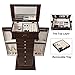 SONGMICS Large Jewelry Armoire Cabinet Standing Storage Chest Neckalce Organizer Dark Walnut UJJC14K