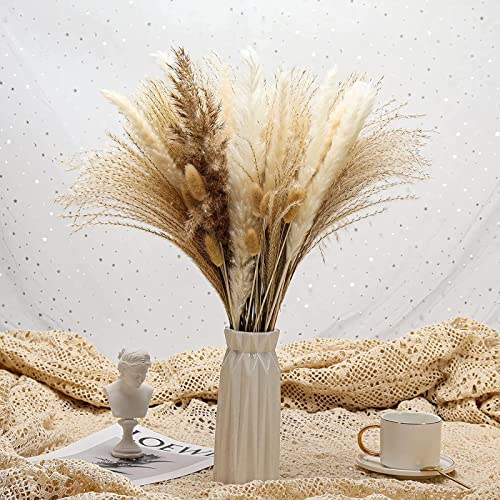 17 polegadas Pampas Grass Dried Pampas Grass Decor, Natural Pampas Grass Bouquet Fofo Pampas Grass P