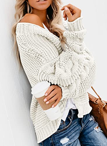 Dokotoo Womens Open Front Long Sleeve Chunky Knit Cardigan Sweaters Loose Outwear Coat4