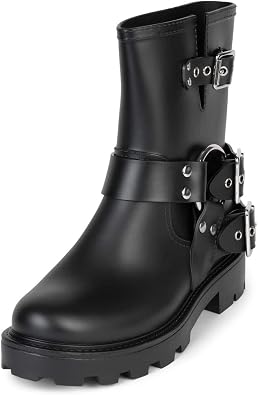 Jeffrey Campbell CONTROLLER WOMEN RAIN BOOT Black Matte Silver 7